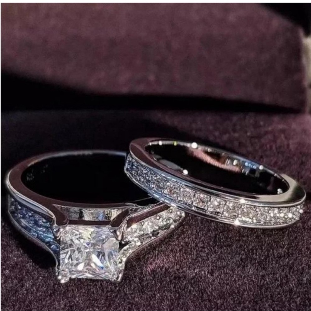 Princess Cut Bridal FiNAL DROP Fashion Jewelry will not Tarnish or Fade - Picture 4 of 8
